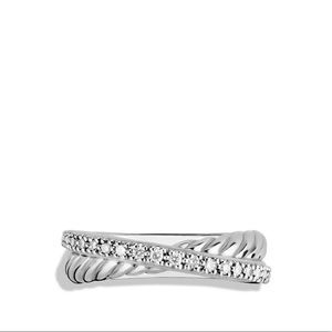 David Yurman crossover ring with diamonds